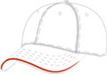 FRONT VIEW OF BASEBALL CAP WHITE/RED